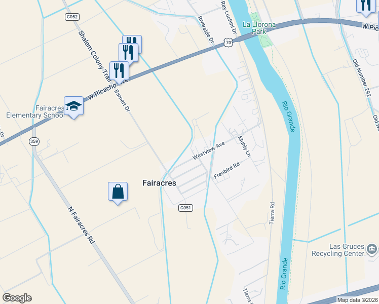 map of restaurants, bars, coffee shops, grocery stores, and more near 3770 Westview Avenue in Las Cruces