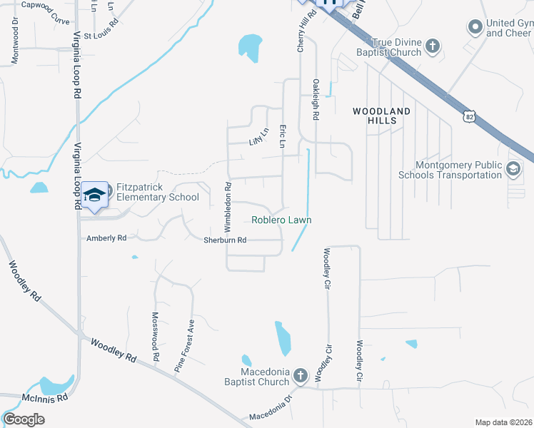 map of restaurants, bars, coffee shops, grocery stores, and more near 6151 South Hampton Drive in Montgomery