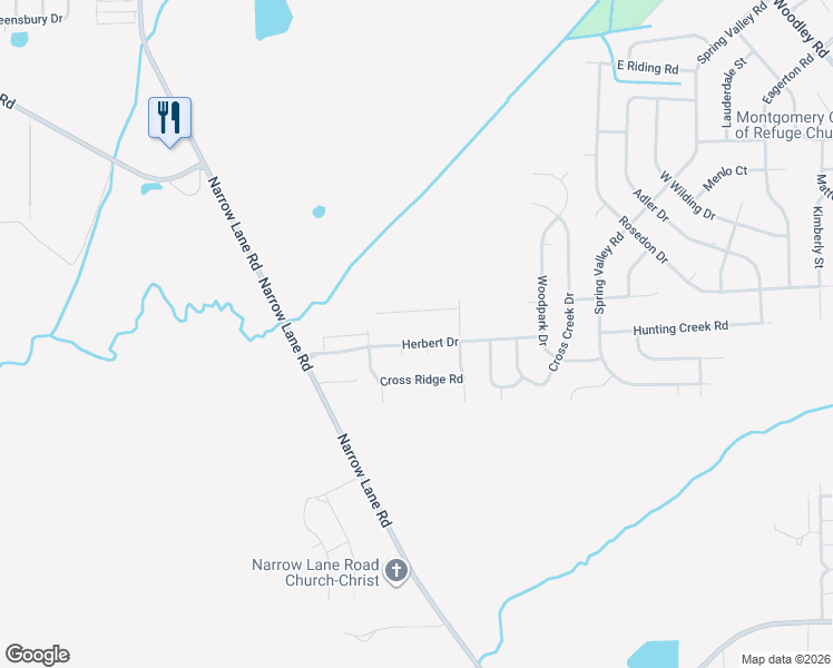 map of restaurants, bars, coffee shops, grocery stores, and more near 3344 Royal Creek Road in Montgomery