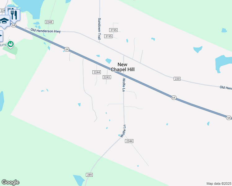 map of restaurants, bars, coffee shops, grocery stores, and more near 12142 County Road 289 in Tyler