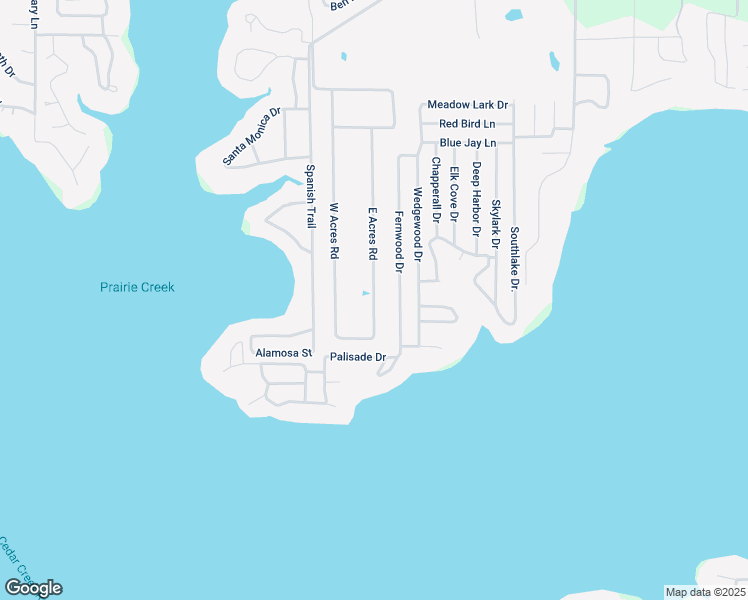 map of restaurants, bars, coffee shops, grocery stores, and more near 242 East Acres Road in Gun Barrel City