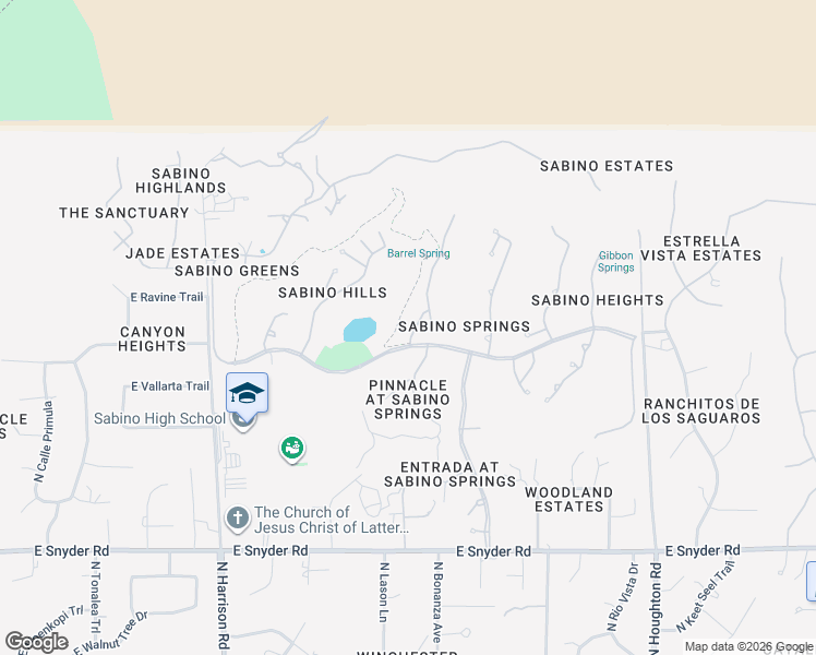 map of restaurants, bars, coffee shops, grocery stores, and more near 5221 North Sterling Springs Drive in Tucson