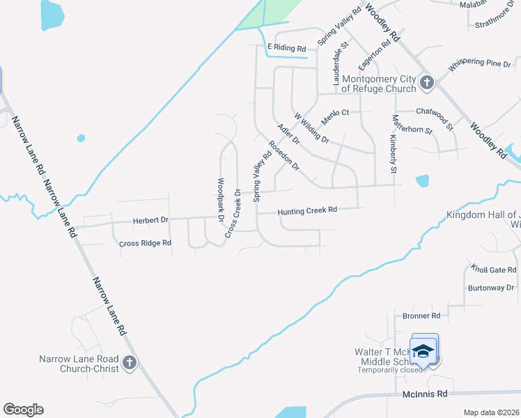 map of restaurants, bars, coffee shops, grocery stores, and more near 3607 Hunting Creek Road in Montgomery
