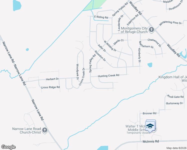 map of restaurants, bars, coffee shops, grocery stores, and more near 3607 Hunting Creek Road in Montgomery