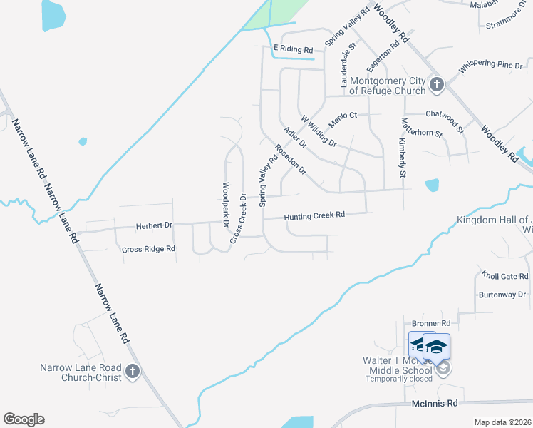map of restaurants, bars, coffee shops, grocery stores, and more near 3607 Hunting Creek Road in Montgomery