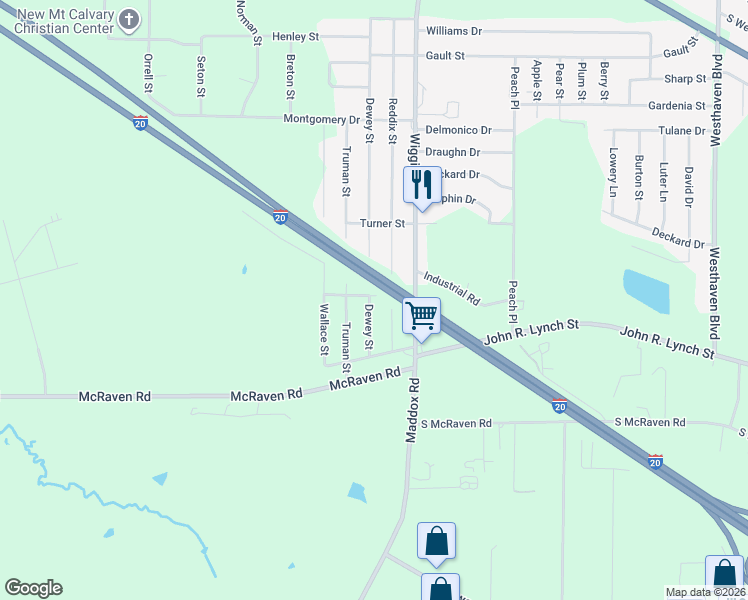 map of restaurants, bars, coffee shops, grocery stores, and more near 5801 Willie Avenue in Jackson