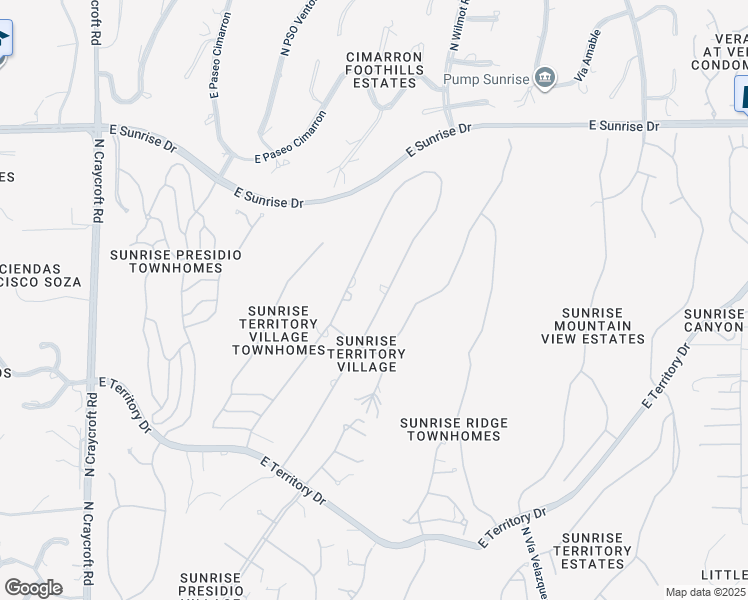 map of restaurants, bars, coffee shops, grocery stores, and more near 5225 North Post Trail in Tucson
