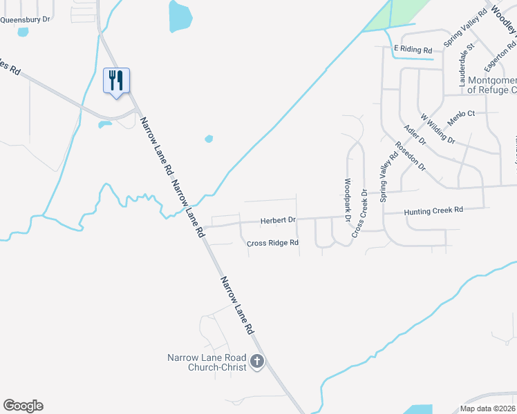 map of restaurants, bars, coffee shops, grocery stores, and more near 3314 Royal Creek Road in Montgomery