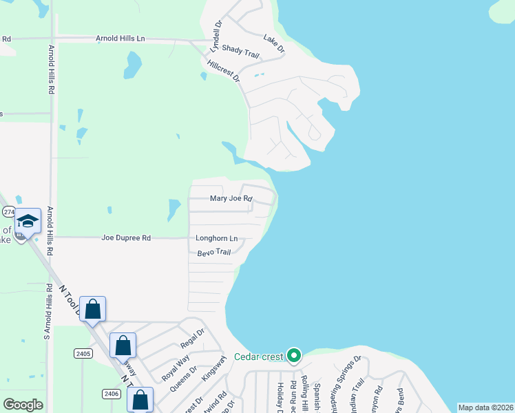 map of restaurants, bars, coffee shops, grocery stores, and more near 320 Mary Joe Road in Tool