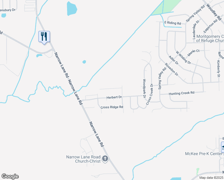 map of restaurants, bars, coffee shops, grocery stores, and more near 3344 Royal Creek Road in Montgomery