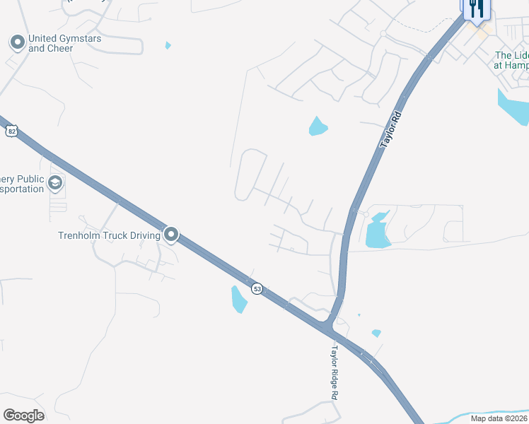 map of restaurants, bars, coffee shops, grocery stores, and more near 5901 Sanrock Terrace Drive in Montgomery