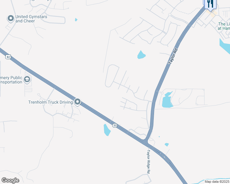 map of restaurants, bars, coffee shops, grocery stores, and more near 5901 Sanrock Terrace Drive in Montgomery