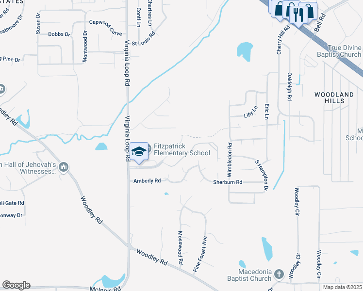 map of restaurants, bars, coffee shops, grocery stores, and more near 4144 Fitzpatrick Boulevard in Montgomery