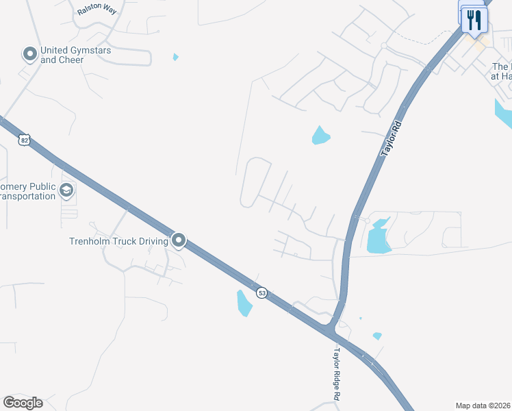 map of restaurants, bars, coffee shops, grocery stores, and more near 5518 New Harvest Drive in Montgomery