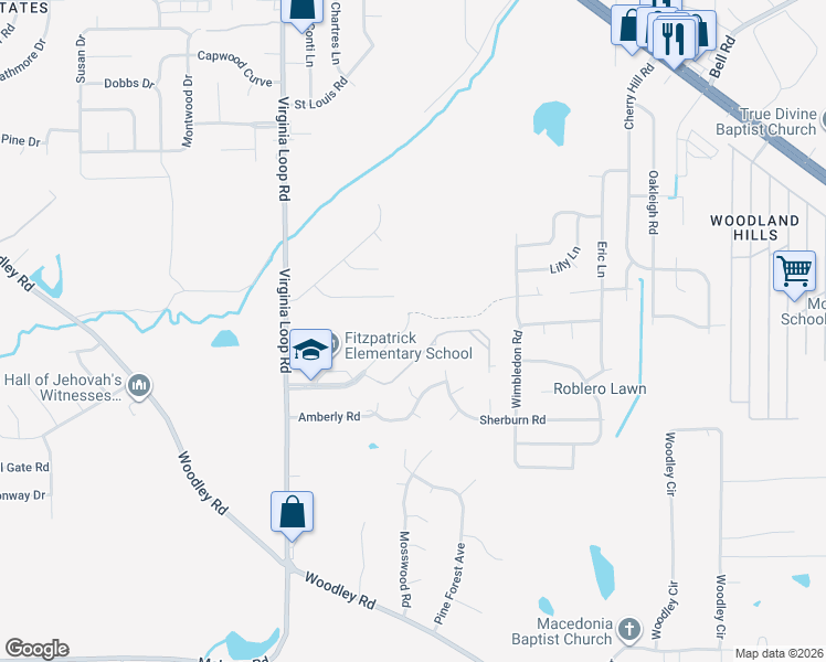 map of restaurants, bars, coffee shops, grocery stores, and more near 4110 Fitzpatrick Boulevard in Montgomery