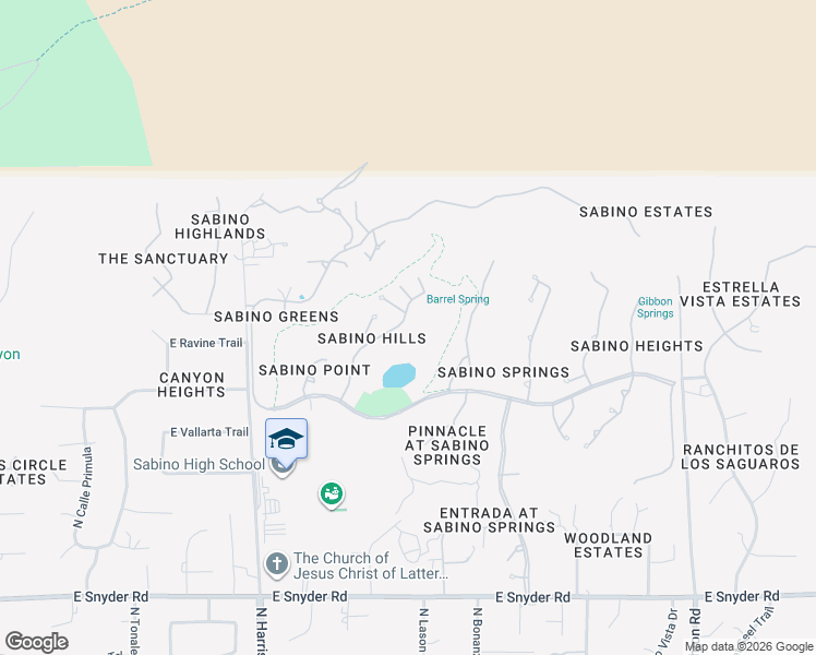map of restaurants, bars, coffee shops, grocery stores, and more near 5305 Spring View Drive in Tucson