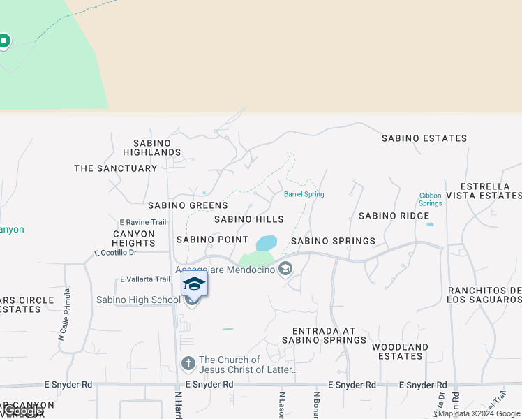 map of restaurants, bars, coffee shops, grocery stores, and more near 5305 Spring View Drive in Tucson