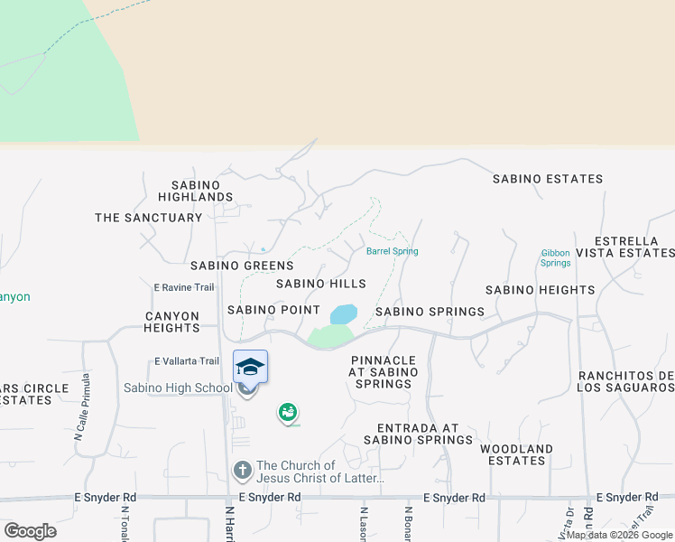 map of restaurants, bars, coffee shops, grocery stores, and more near 5305 Spring View Drive in Tucson