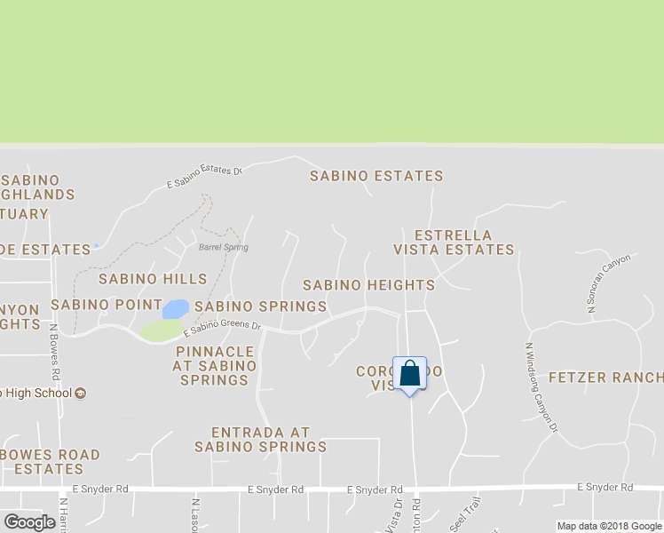 map of restaurants, bars, coffee shops, grocery stores, and more near 5323 North Ridge Spring Place in Tucson