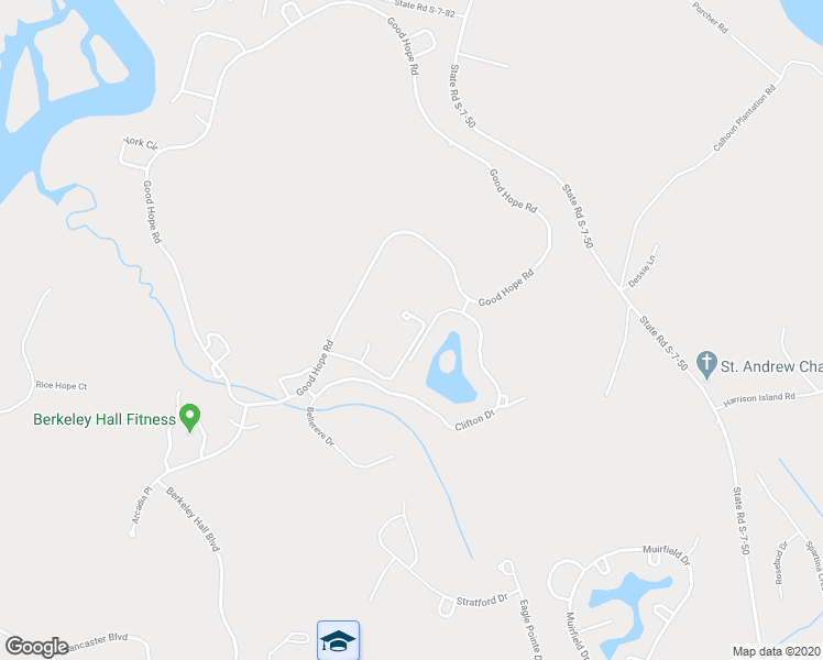 map of restaurants, bars, coffee shops, grocery stores, and more near 61 Hopsewee Drive in Bluffton