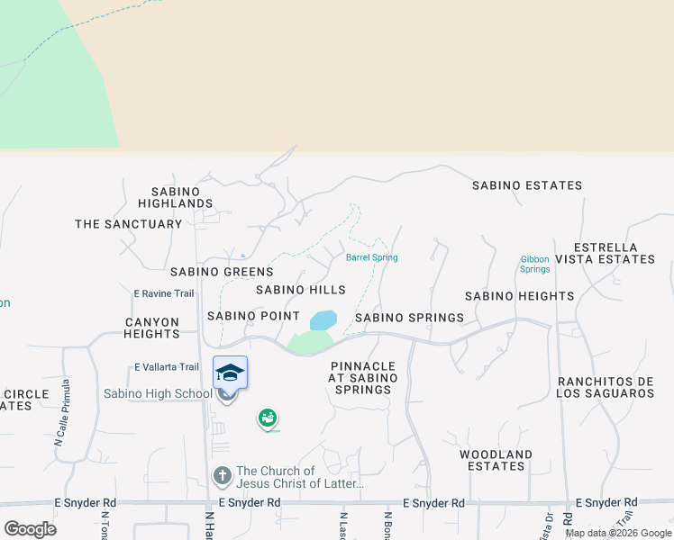 map of restaurants, bars, coffee shops, grocery stores, and more near 5328 Spring View Drive in Tucson