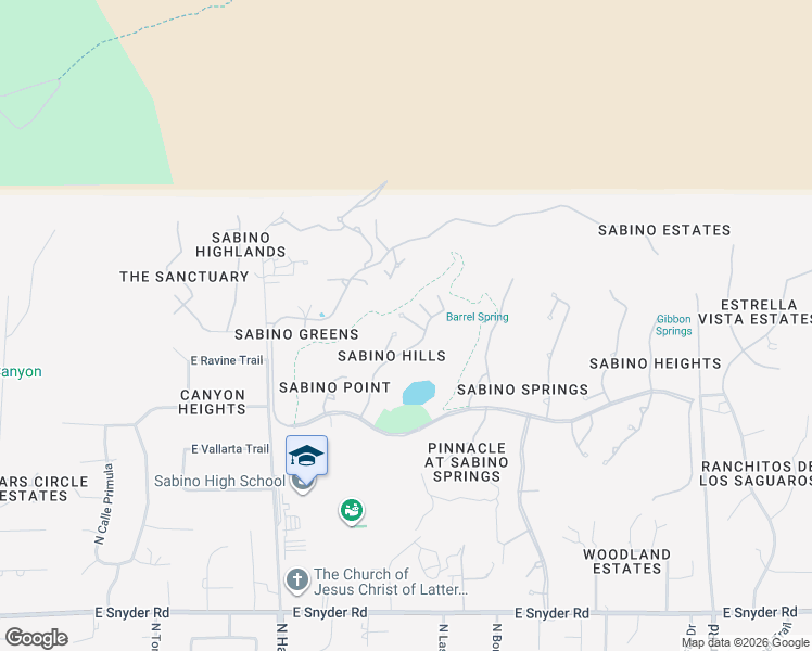 map of restaurants, bars, coffee shops, grocery stores, and more near 5305 Spring View Drive in Tucson