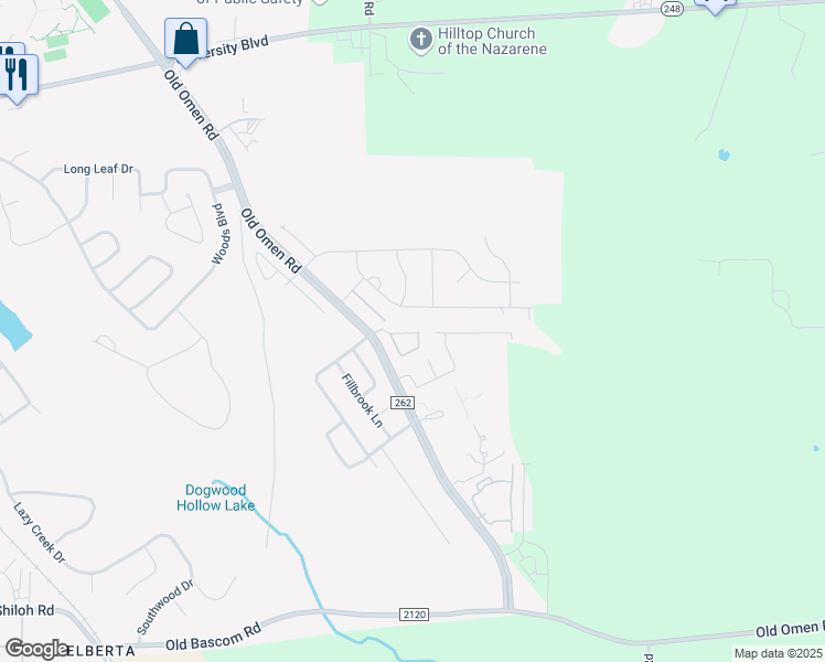 map of restaurants, bars, coffee shops, grocery stores, and more near 4000 Old Omen Road in Tyler