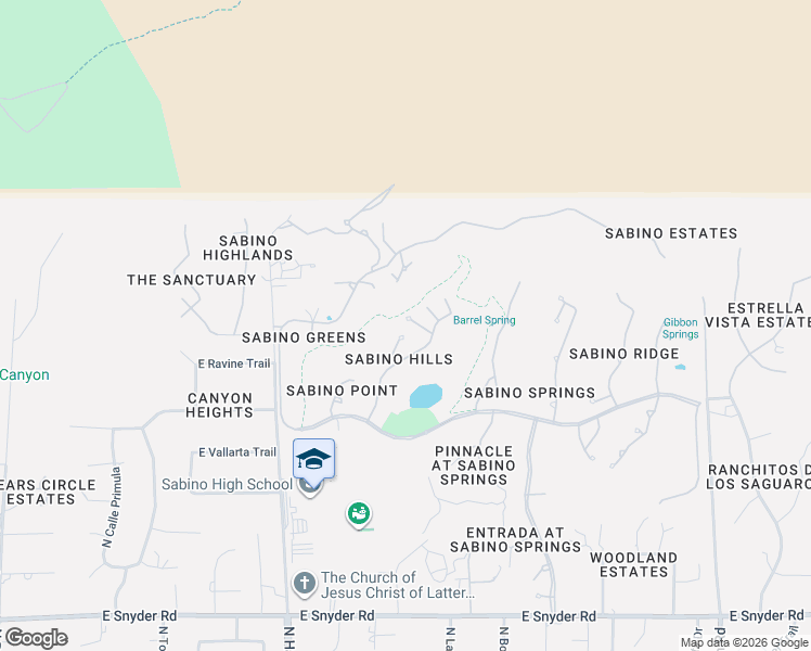 map of restaurants, bars, coffee shops, grocery stores, and more near 5305 Spring View Drive in Tucson
