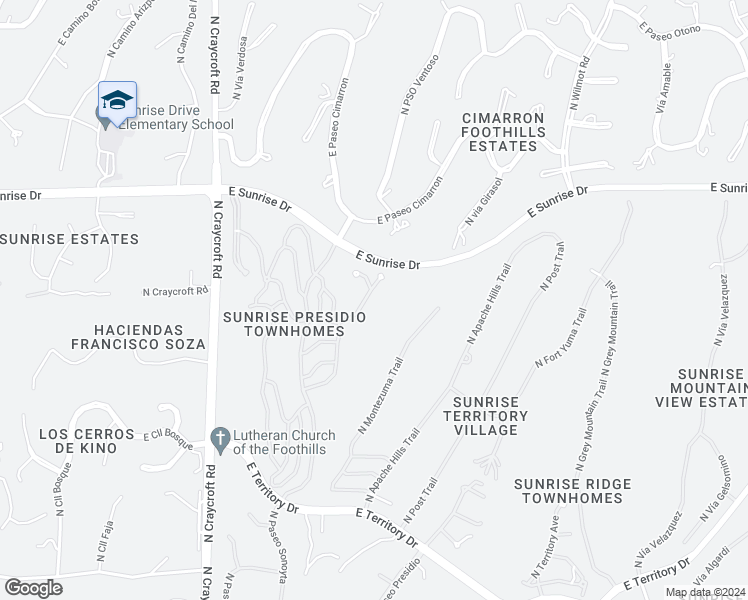 map of restaurants, bars, coffee shops, grocery stores, and more near 5790 East Paseo de La Pereza in Tucson