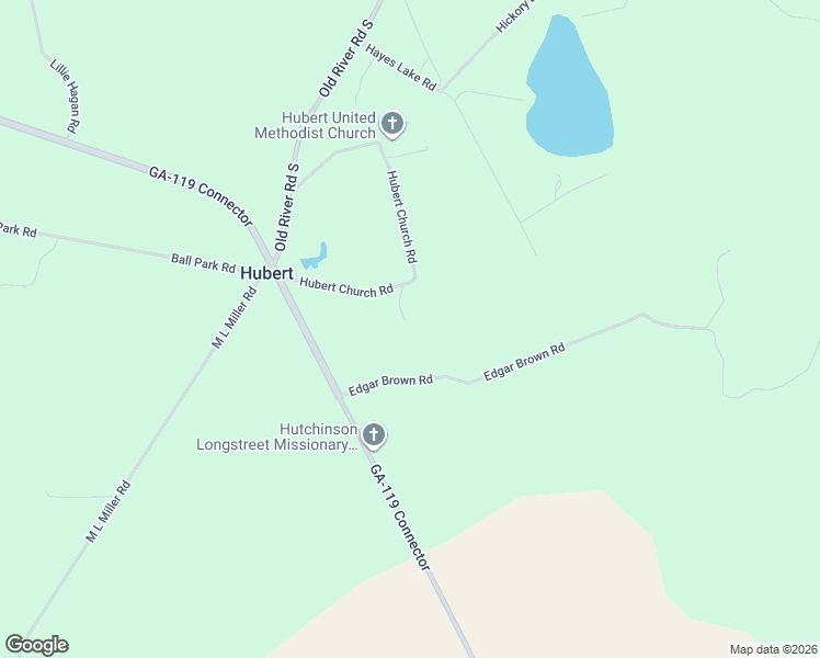 map of restaurants, bars, coffee shops, grocery stores, and more near 142 Hubert Church Road in Brooklet