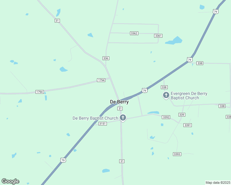 map of restaurants, bars, coffee shops, grocery stores, and more near 2348 Farm to Market Road 31 in De Berry