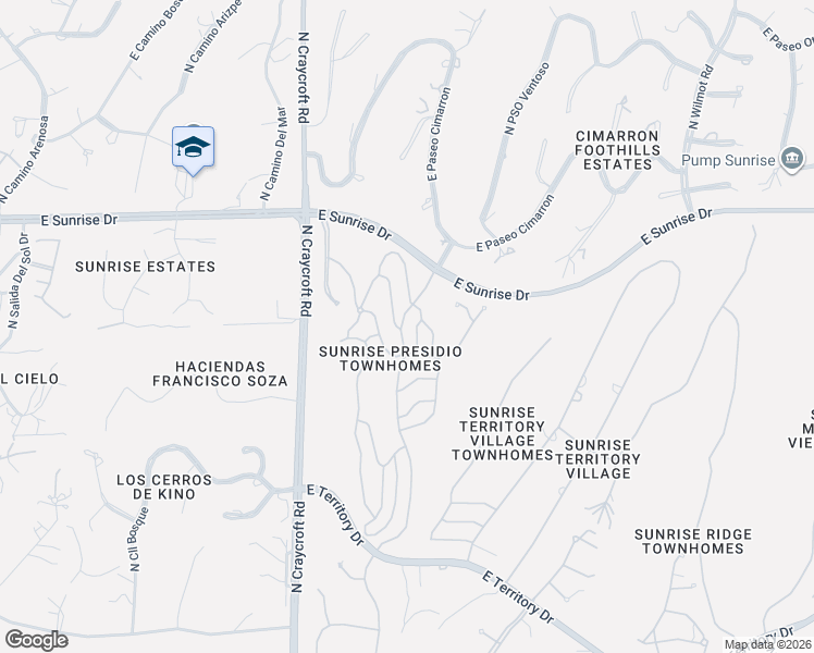map of restaurants, bars, coffee shops, grocery stores, and more near 5420 North Pso Sonoyta in Tucson