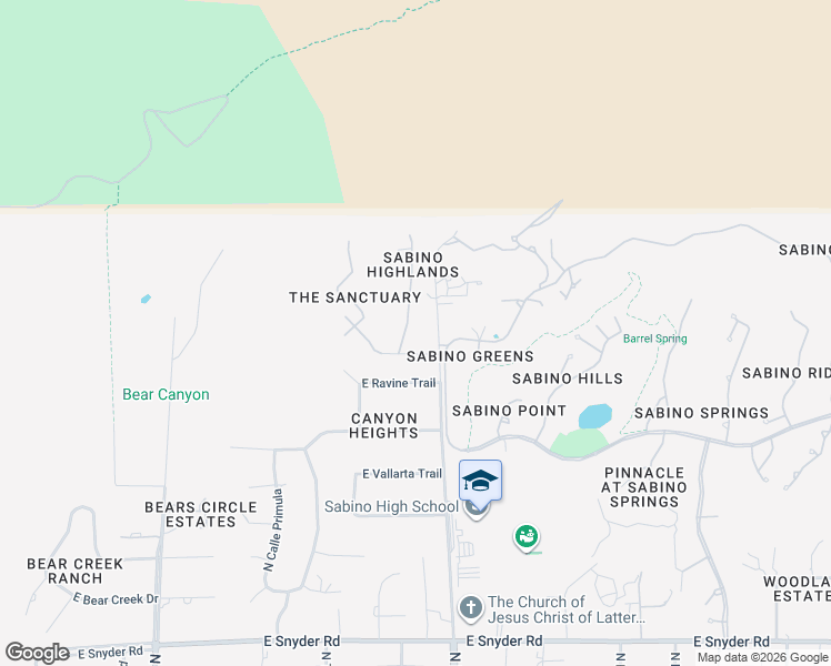 map of restaurants, bars, coffee shops, grocery stores, and more near 5401 North Bowes Road in Tucson