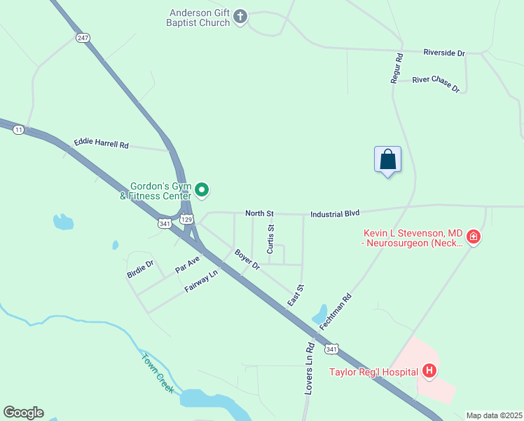 map of restaurants, bars, coffee shops, grocery stores, and more near 51 North Street in Hawkinsville