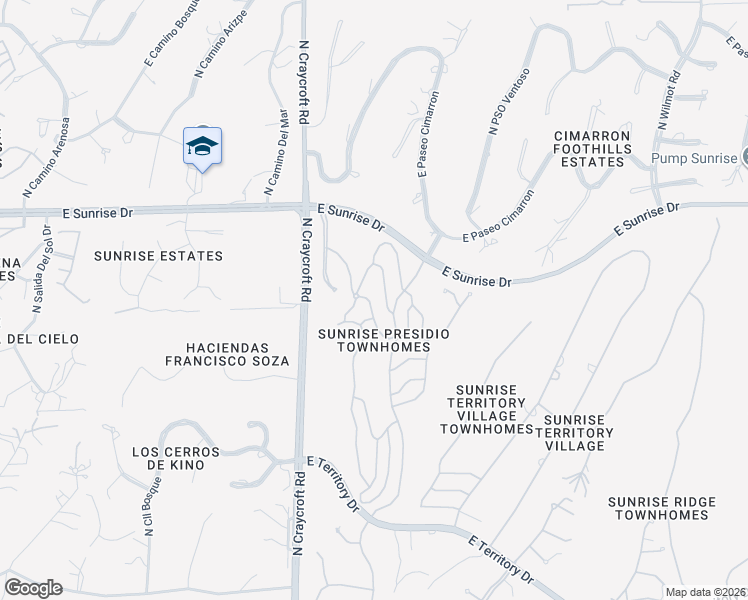 map of restaurants, bars, coffee shops, grocery stores, and more near 5604 East Pso De La Tirada in Tucson