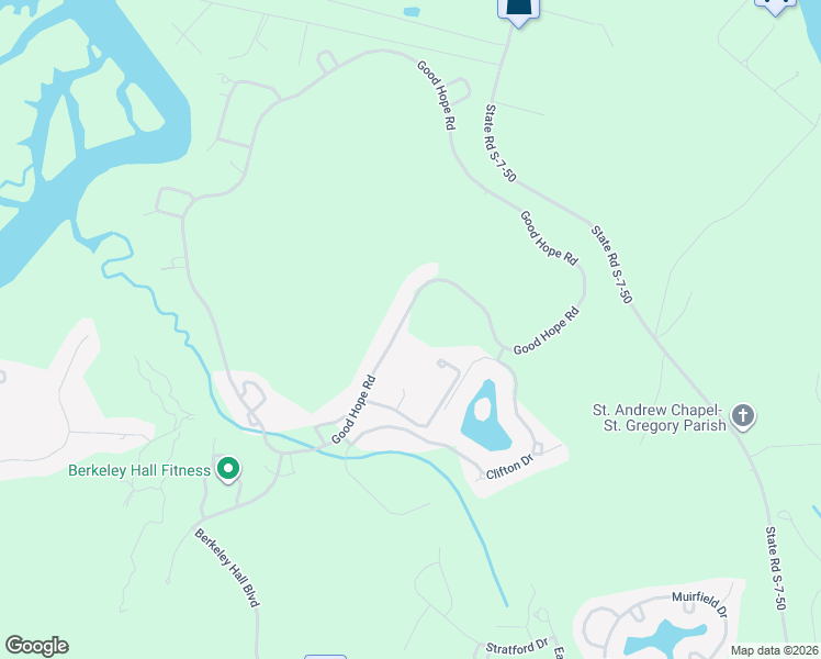 map of restaurants, bars, coffee shops, grocery stores, and more near 321 Good Hope Road in Bluffton