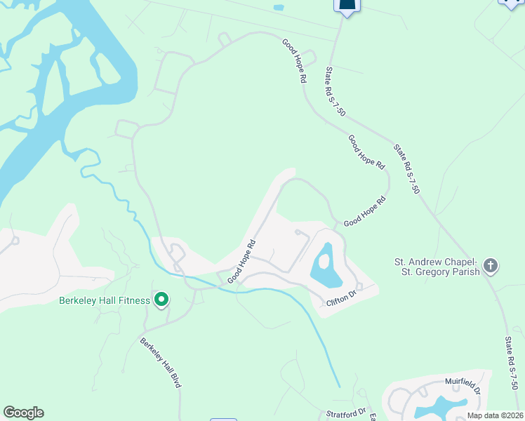 map of restaurants, bars, coffee shops, grocery stores, and more near 326 Good Hope Rd in Bluffton