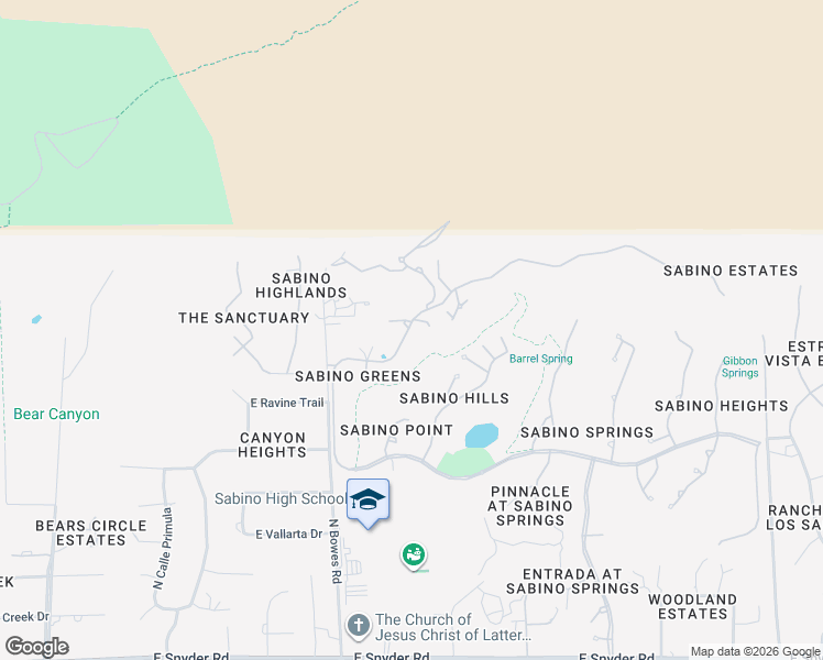 map of restaurants, bars, coffee shops, grocery stores, and more near 9650 East Sabino Estates Drive in Tucson