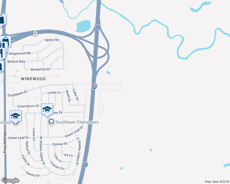 map of restaurants, bars, coffee shops, grocery stores, and more near 5101 Levenson Rd in Montgomery
