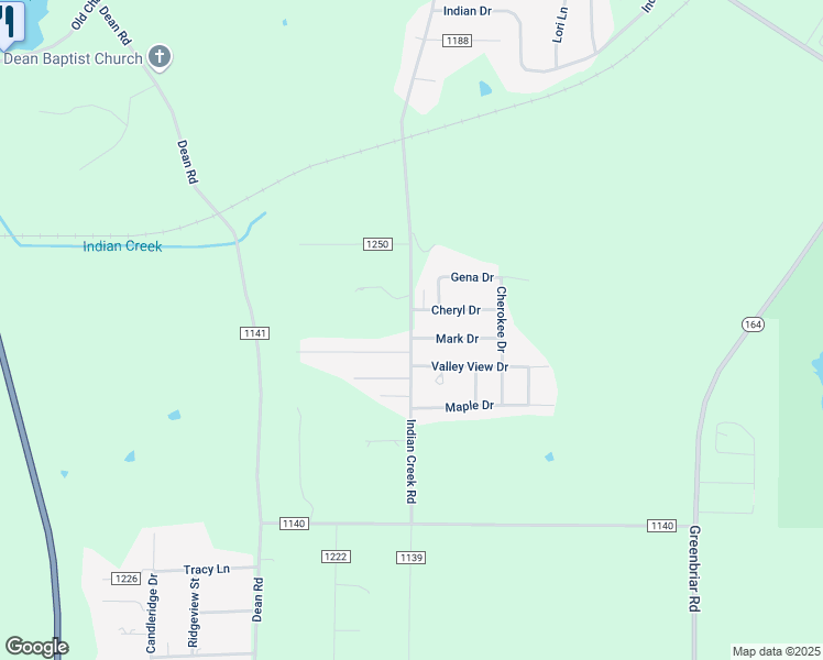 map of restaurants, bars, coffee shops, grocery stores, and more near 12136 Indian Creek Road in Tyler