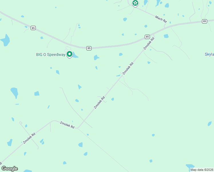 map of restaurants, bars, coffee shops, grocery stores, and more near 1123 Zmolek Road in Ennis