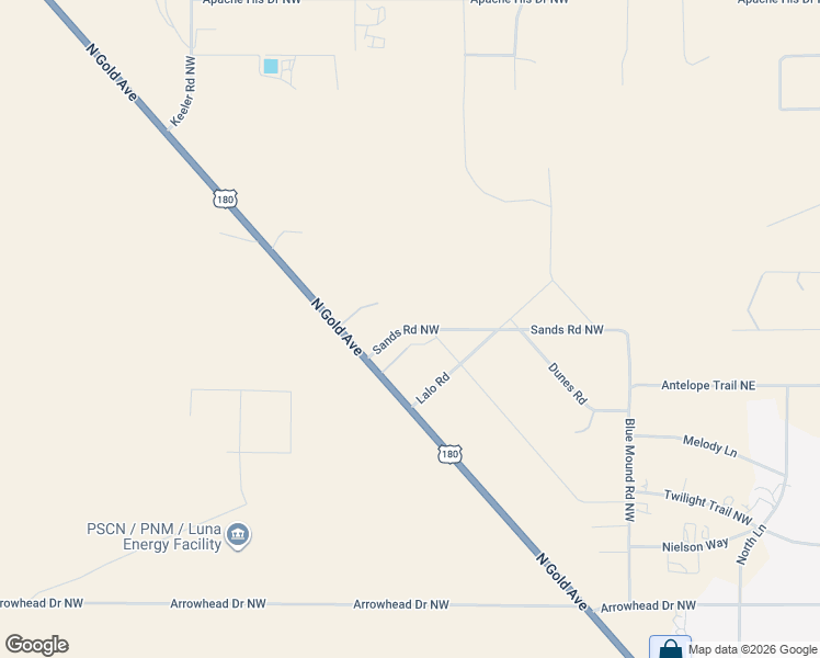 map of restaurants, bars, coffee shops, grocery stores, and more near Sands Road Northwest in Deming