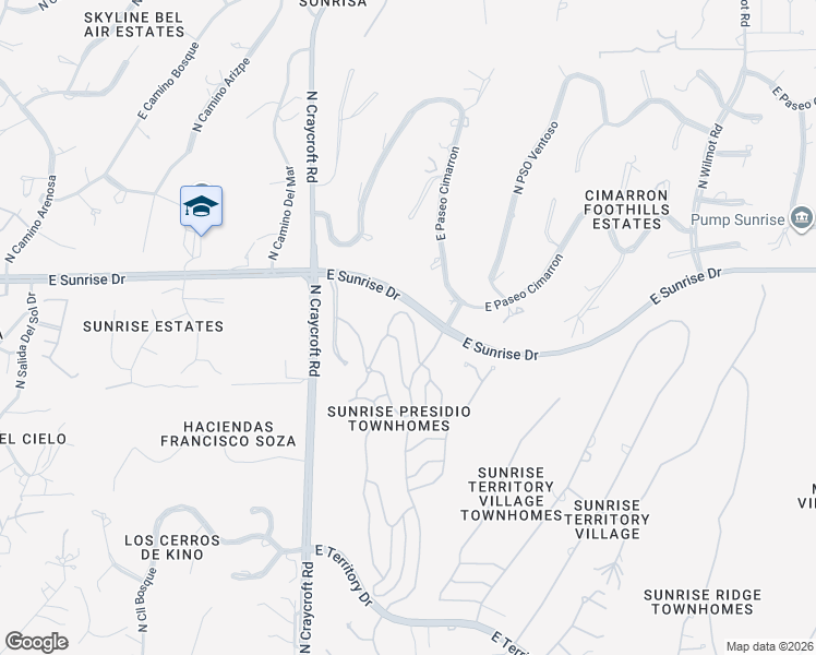 map of restaurants, bars, coffee shops, grocery stores, and more near 5485 North Camino De La Culebra in Tucson