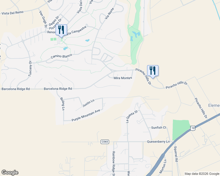 map of restaurants, bars, coffee shops, grocery stores, and more near 5635 Spanish Pointe Road in Las Cruces