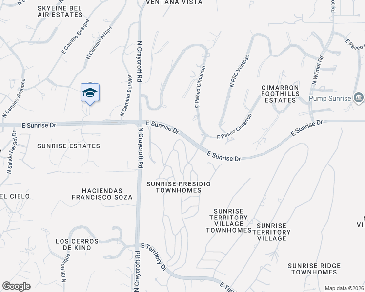 map of restaurants, bars, coffee shops, grocery stores, and more near 5485 North Camino De La Culebra in Tucson