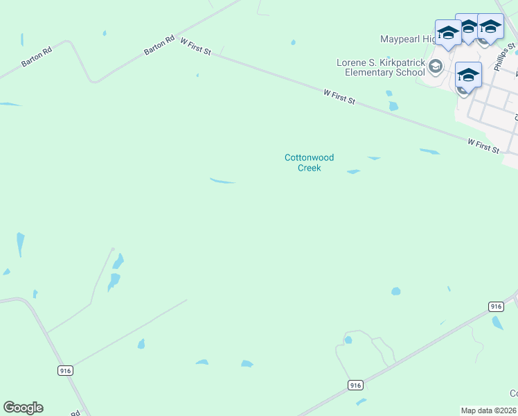 map of restaurants, bars, coffee shops, grocery stores, and more near First Street in Maypearl