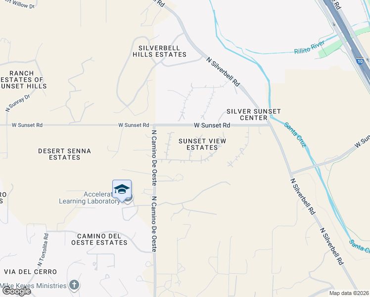 map of restaurants, bars, coffee shops, grocery stores, and more near 5501 North Palo Verde Vista Place in Tucson