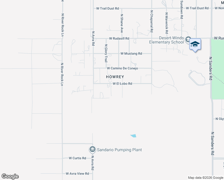 map of restaurants, bars, coffee shops, grocery stores, and more near 13205 West El Lobo Road in Tucson