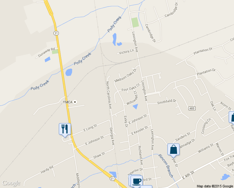 map of restaurants, bars, coffee shops, grocery stores, and more near 111 Madison Oaks Drive in Rincon