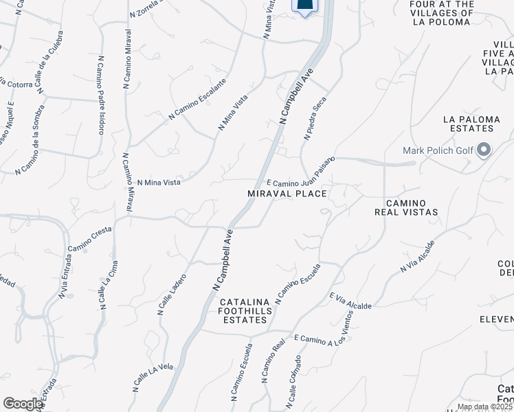 map of restaurants, bars, coffee shops, grocery stores, and more near 5616 North Campbell Avenue in Tucson